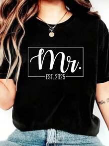 Unisex Adults - Black - Small - Short Sleeve - O-Neck - T-Shirt Print Crew Neck Casual T-Shirt Short Sleeve Sports Top, Smart Casual/Street Style Women's Clothing