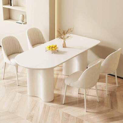Mesa de comedor rectangular, mesa de comedor moderna, mesa de comedor negra, mesa de comedor con sillas, juego de mesa de comedor, diseño de mesa de comedor, mesa de comedor moderna, mesa de comedor moderna en blanco con 4/6 cómodas sillas tapizadas en un diseño minimalista: ahorra espacio, es elegante y versátil para el comedor o la sala de estar.
