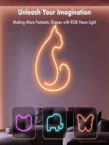 1pc Neon Strip Light, Remote Controlled Adjustable Color Suitable For Bedroom, KTV, Game Room, Party, Bedroom Decor, Waterproof, Birthday Gift, LED Neon Light Strips - Multi-color light - View 4