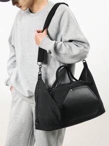 Peach Tree Tote Bag, Shoulder Bag For Men, Canvas Shopping Bag, Beach Bag, Reusable Shopping Bag, Travel Bag, Suitable For University, School, Vacation, Large Capacity, Lightweight, Autumn, Christmas, Thanksgiving, Winter, Wallet, Storage Bag, Gym Bag, Black, Outdoor Multifunctional Fashion Travel, Gift For Friends, Valentine's Day Hand Bag - Multicolor - View 4