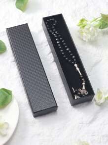 1 件 33 件 6 毫米手工穆斯林祈祷珠 Tasbih，时尚简约黑色礼品盒（多种颜色） - 彩色 - 查看 6