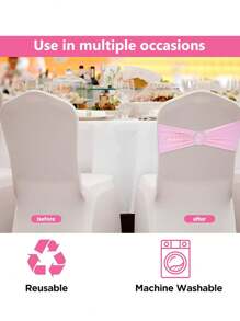 Bộ 10 chiếc/20 chiếc/50 chiếc Dây đai ghế đàn hồi màu xanh lá cây chanh/hồng/xanh dương hoàng gia/đỏ/xanh lá cây đậm/vàng/trắng có khóa thắt nơ, thích hợp cho đám cưới, tiệc tùng, tiệc chiêu đãi, sự kiện, lễ nghi, tiệc chiêu đãi, trang trí, sinh nhật và nhiều dịp ý nghĩa khác - Nhiều màu - Xem 10