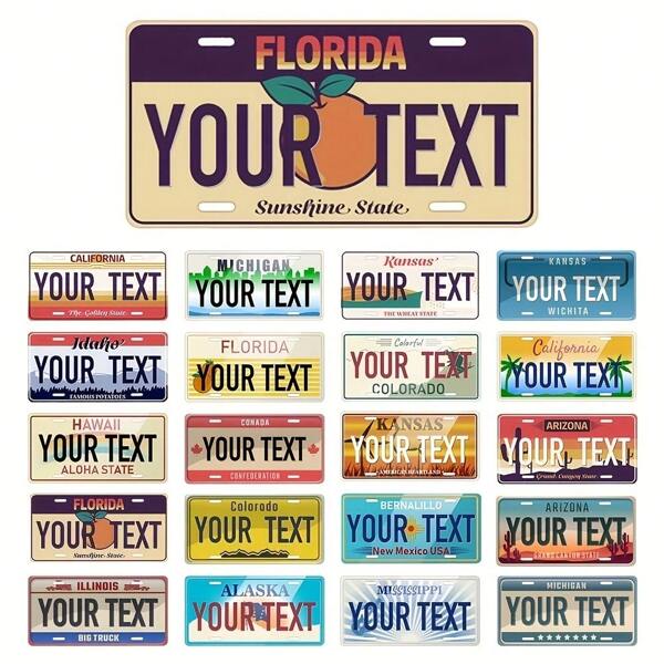 Customized Personalized California License Plates, Retro Decoration 20 License Plates, Suitable For State License Plates, Customized Text License Plates, Vehicle Decoration License Plates, High-Quality Aluminum License Plates, 6x12 Inches.