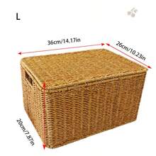 1 pièce Panier de rangement style rotin, boîte de rangement pour la maison pour l'organisation des vêtements, le salon, la chambre à coucher, la décoration de la cuisine et le rangement des collations, jouets etc.