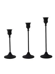 [1/3pcs Elegant Metal Candlestick Holders] Elegant Metal Candlestick Holders Set For Wedding & Party Table Centerpieces - Lacquered Finish, Romance Theme, Tabletop Mounting, Versatile For Events, Receptions, Birthdays, Home Decor, (Candles Not Included) Gifts Graduation
