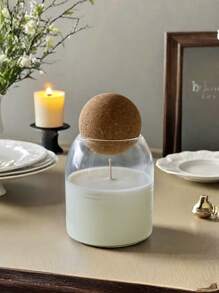 1 Stück Glaskerzenhalter für die Herstellung von Kerzen, duftende Kerzenglasverpackung, klare Glaskerzenhalter mit Kugelkorkverschluss, leere Glasbehälter mit Deckeln, Kerzenstängelhalter, Glas-Teelichthalter - perfekt für Feiertagsdekorationen, Hochzeitsdekoration, Wohndekoration, Abendessen, Geburtstagsfeste, Geschenke zum Valentinstag, Hochzeitstag, Muttertag, Geburtstaggeschenke, DIY Kerzenwerkzeug, Kerzenzubehör, Schulanfang