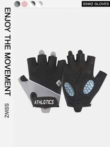 1 双女式轻质露指运动健身手套，透气防滑防老茧，适用于健身器材训练、瑜伽、骑自行车、锻炼 - 彩色 - 查看 8