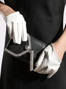 1 Pair Women's Fashionable Solid Color Sexy Punk Rock Style PU Gloves, Suitable For Party, Motorcycle Riding, Banquets - A - View 7