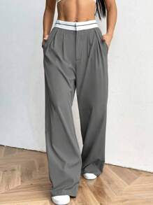 Wide Leg Pants Elegant Virginia Wide Leg Pants - Gris - Ver 3