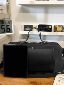 Peach Tree Tote Bag, Shoulder Bag For Men, Canvas Shopping Bag, Beach Bag, Reusable Shopping Bag, Travel Bag, Suitable For University, School, Vacation, Large Capacity, Lightweight, Autumn, Christmas, Thanksgiving, Winter, Wallet, Storage Bag, Gym Bag, Black, Outdoor Multifunctional Fashion Travel, Gift For Friends, Valentine's Day Hand Bag - Multicolor - View 6