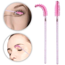 Bộ 100/500 cọ chuốt mascara đen dùng một lần, cọ kẻ lông mày, dụng cụ trang điểm mini, cọ kẻ lông mày, cọ tán phấn mắt, cọ xoắn ốc, quà tặng kèm. - Hồng - Xem 5