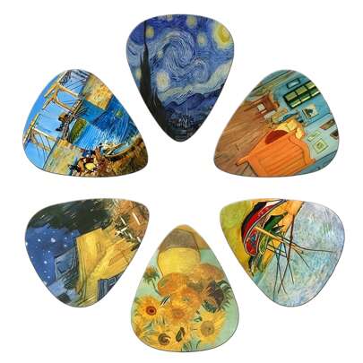 6 Pieces Premium Music Guitars Pick Set - Dual-Sided Color Printing, Smooth Silky Feel, -Guitar Accessories- Suitable For Acoustic Guitar, Electric Guitar, Bass, Ukulele, Bass Guitar - Perfect Gift For Musicians' Anniversary, Birthday, Christmas