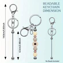 4/9/16pcs Beading Keychain Findings, Zinc Alloy Blank Beading Keychain DIY Accessory Kit For Pendant Bead Keychain Making, Jewelry Making, Gift