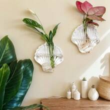 2pcs/4pcs Wall Hanging Planters Terrarium,Glass Wall Planters Propagation Vase Geometric Octagon/ Shell Shape Water Plant Holder Wall Mount For Indoor Home Decor (Plants Not Included) - Multicolor - View 2