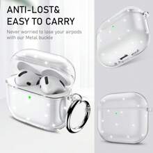 1pc Transparent Glitter TPU Shockproof Earphone Case Compatible With Apple 1/2/3, Pro/Pro 2nd, Minimalist Soft Protective Case For New Gen 4