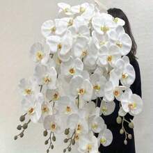 6 piezas de Flores de Orquídea Phalaenopsis Artificial, de unicolor, decoración multiusos simple y práctica
