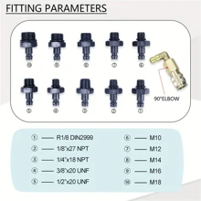 1 Set Of Professional Engine Oil Pressure Testing Kit - Oil Pressure Gauge Combination, Including 10 Adapters, Suitable For Cars, Motorcycles, Trucks, And Ships - Automotive Oil Pressure Diagnostic Tool (Red) - Red - View 8