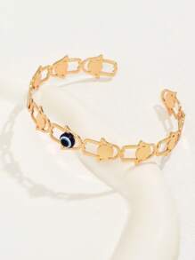 1pc Creative Openwork Devil's Eye Bangle, Fashionable Accessory For Summer Parties, Weddings, Holidays, Music Festivals, Independence Day, Graduation Occasions, Festival Gift