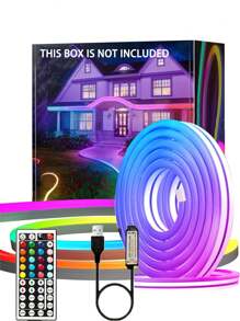 1pc Neon Strip Light, Remote Controlled Adjustable Color Suitable For Bedroom, KTV, Game Room, Party, Bedroom Decor, Waterproof, Birthday Gift, LED Neon Light Strips - Multi-color light - View 2