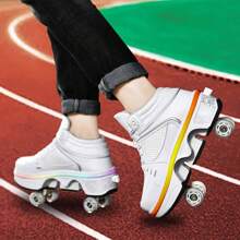 preyrocbirds Zapatos con Ruedas para Niños Y Niña, Multiusos Zapatillas con ruedascon Led Luces, Zapatillas de Skateboard