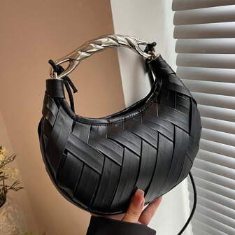 可爱蝴蝶结迷你女士手提包，PU皮休闲百搭单肩斜挎小方包时尚高级感折叠屏手机包，日常口红收纳小方包，学生迷你单肩包，肩带可调节