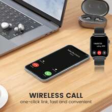 Reloj inteligente de 1,85 pulgadas, compatible con teléfonos iPhone/Android, reloj de seguimiento de actividad física, llamada inalámbrica, recepción de mensajes, múltiples modos deportivos, muchas esferas de reloj gratuitas, recordatorio de agua potable, obtención de información meteorológica, control de música. Regalos navideños, regalos para niños, regalos para niñas.