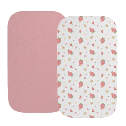 2 Pieces Set Plain Soft Fitted Crib Sheets, Breathable Newborn Baby Bed Essentials