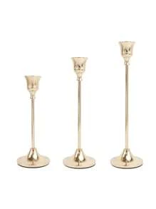 [1/3pcs Elegant Metal Candlestick Holders] Elegant Metal Candlestick Holders Set For Wedding & Party Table Centerpieces - Lacquered Finish, Romance Theme, Tabletop Mounting, Versatile For Events, Receptions, Birthdays, Home Decor, (Candles Not Included) Gifts Graduation