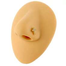 1 pieza Pendiente de nariz de acero inoxidable simple con cubic zirconia, estilo punk, adecuado para uso diario, regalo - Anillo de nariz - Ver 5