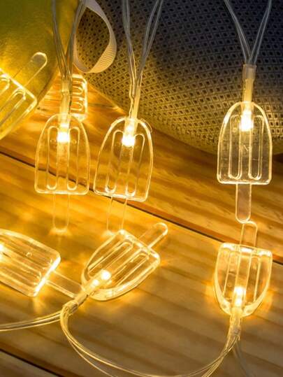 Varal de Led Decoração Pool Party Festa Noite Decoração de Led Temática Tardezinha LED Sorvete Picolé Led Coqueiro Arvore Cordão Com Luzes 10 Leds por Cordão