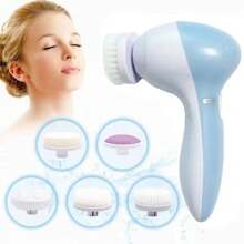 5-In-1 Electric Facial Cleansing Brush, Skin Care Spa Massager For Face Cleansing, Blackhead Removal - Multicolor - View 7