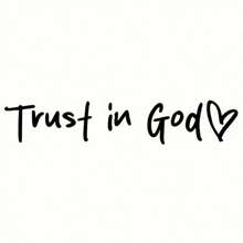 Trust In God, Faith Hope Love, Self-Adhesive Shiny Look, Teacher Religious Gifts, "Trust In God" With Heart Graphics - Christian Church Decorations For Churches, Homes, Schools And Offices! - Black - View 7