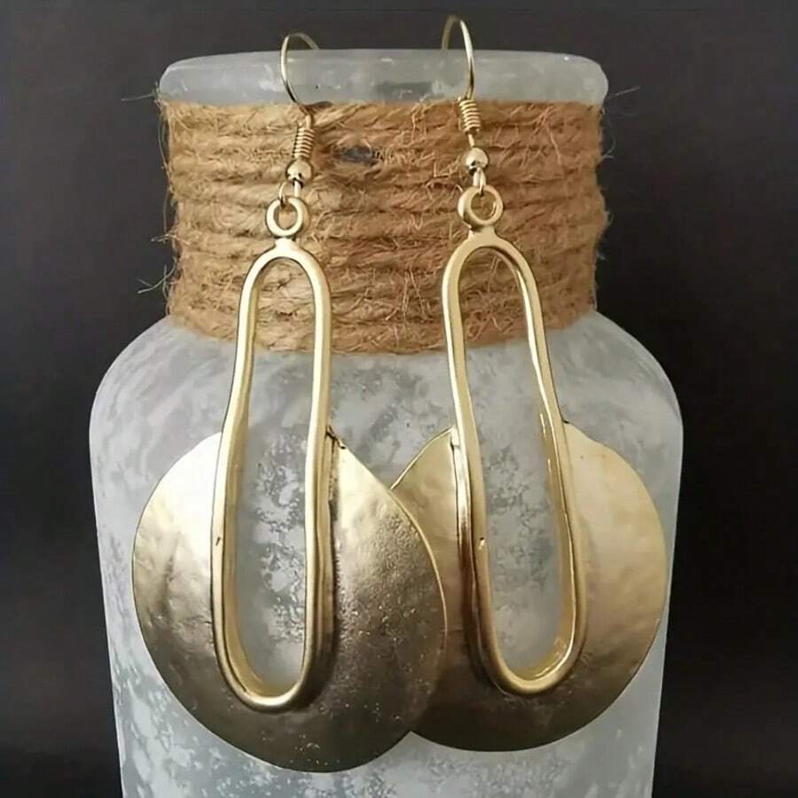 1 paar vintage gouden creatieve oorbellen, geschikt voor dagelijks gebruik