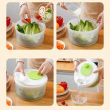 Trancheuse et essoreuse de fruits et légumes 2 en 1 avec récipient, essoreuse à salade avec égouttoir, panier d'égouttage, hachoir multifonction pour légumes, hachoir à oignon, râpe à pomme de terre, fournitures de cuisine et ustensiles de cuisine