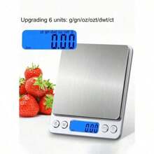 1 kleiner edelstahlener digitaler Küchenwaage, 3 kg multifunktionale Taschenwaage, Mini Lebensmittelwaage, hinterleuchtetes LCD-Display professionelle elektronische Schmuckwaage, Tara- und PC-Funktion, geeignet für Heim-Kochwaage, Reise, Lebensmittel, Küchenutensilien, Backwerkzeuge, Gewichtsmanagement, Edelstahl (ohne Batterien)