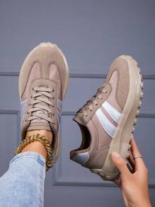 Damen Neue Kontrast Farbe Lässig Flache Reiseschuhe für den täglichen Ausgang