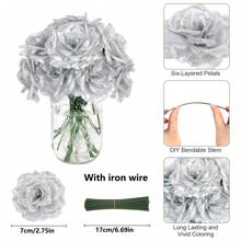10/20/30PCS Artificial Flowers-Rose, Silk Rose, Fake Plants, Home, Dining Room, Living Room, Outdoor Garden Decoration,The Art Of Inserting Flowers, Photography Props, Autumn, Spring, Vase, Flower Wall, Flower Wreath, Bridal Bouquet, Wedding Decoration, DIY Flower Wreath Materials, Birthday Party Decoration Materials, Home Decoration Accessories, Valentine's Day. Gifts Graduation