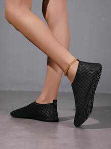 Women's Black Water Sports Shoes, Casual Athletic Hiking Shoes, Breathable Beach/Swimming/Surfing/Fitness/Running Shoes, Lightweight Yoga Slippers