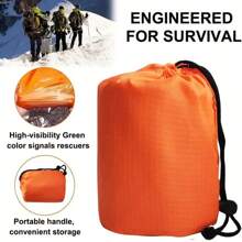 Saco de Dormir de Emergencia Ultra Impermeable Mantas de Mylar Ligero Saco de Dormir de Supervivencia Mantiene Caliente para Camping y Senderismo - Naranja - Ver 3