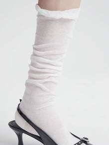 1 Pair/3 Pairs Summer Versatile Bubble Cuff Knee High Socks, Breathable Women Tall Socks, Y2k