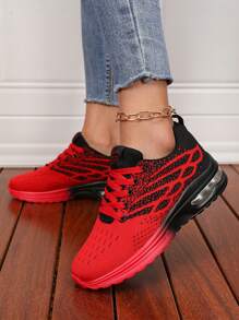 Zapatillas deportivas con cordones para hombres, Top de punto transpirable, amortiguación de aire, suela blanda antideslizante, adecuadas para deportes diarios, interiores y exteriores, ejercicio, correr, regalo de Navidad, Año Nuevo y Día de San Valentín