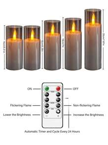 5pcs Flameless Candle Lights With Timer Remote Control, Battery Operated LED Candle Lamps, Decorative Lights For Home, Bedroom, Wedding, Proposal, Christmas, Halloween, Parties Gifts Birthday Graduation