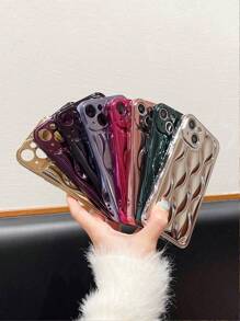 Ribbed Texture Electroplated Silver Phone Case Compatible With IPhone 11 12 13 14 15 Pro Max