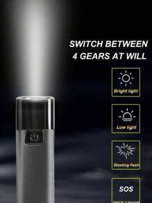 1/2/4 件迷你户外手电筒，光束强大，3 种照明模式，USB 快速充电，防水，内置 18650 电池可逆移动电源，非常适合露营、远足、应急使用、日常通勤照明、圣诞节、万圣节装饰