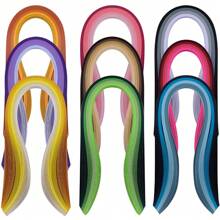 Juego de 900 tiras de papel de quilling de 39 cm de longitud y 3/5 mm de ancho, con gradiente de color, para decoración DIY, regalo, origami y herramientas de quilling para principiantes - Multicolor - Ver 2