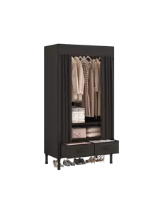 Armario moderno de fácil montaje con cajones - Elegante de plástico y acero inoxidable, mide 13.38 pulgadas de ancho, 3.7 pulgadas de alto y 27.36 pulgadas de largo, perfecto para almacenamiento en el dormitorio, armario portátil, armario portátil