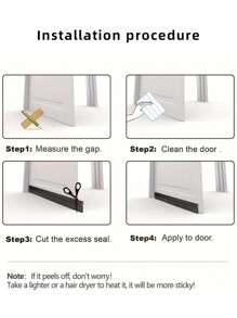 1/2pcs Door Bottom Gap Sealing Strip Self-Adhesive Windproof And Dustproof Soundproof Door Gear Children's Room Door Stop, Windproof In Winter And Insect-Proof In Summer