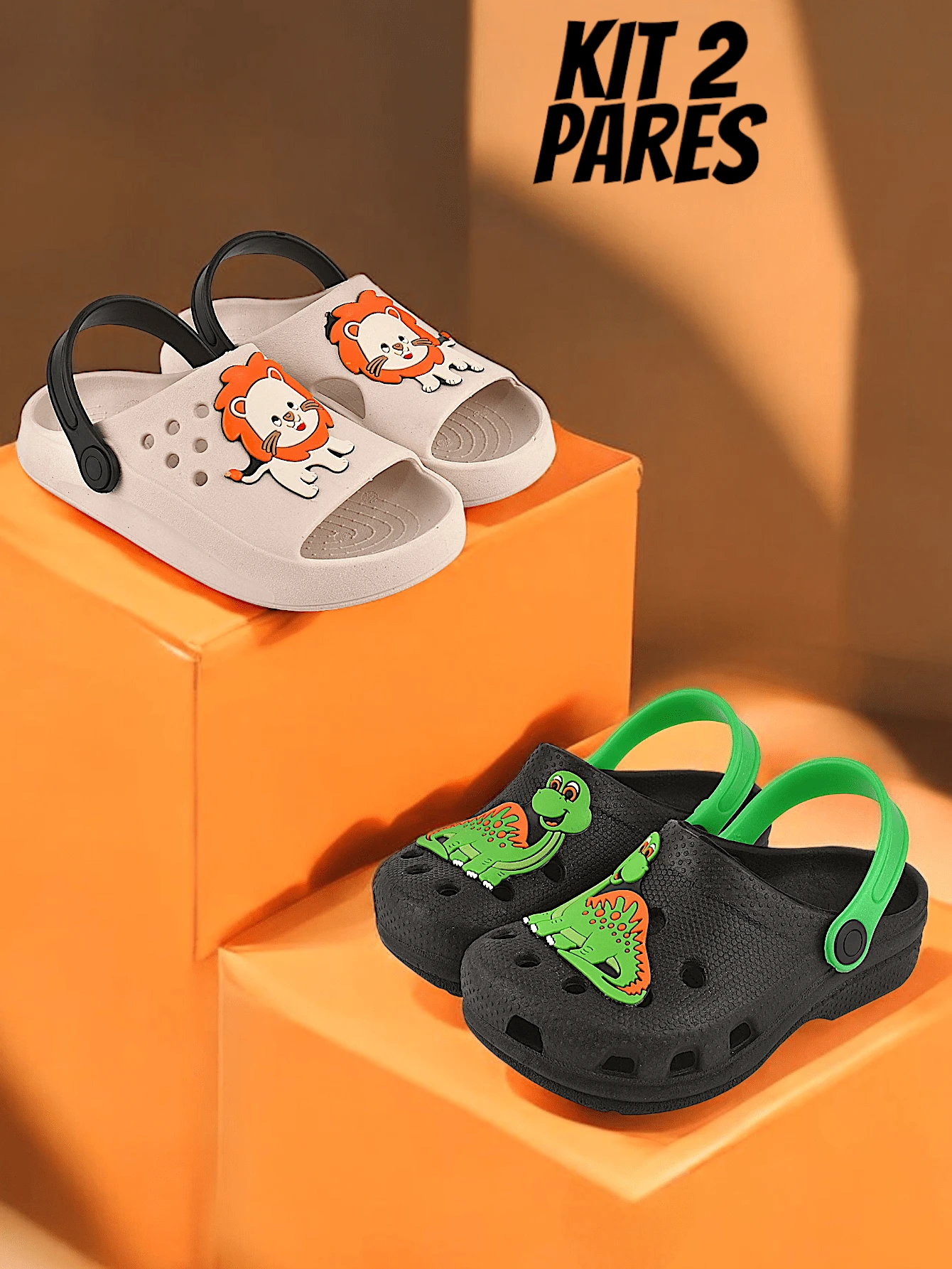 Kit 2 Pairs Of Cloud Flip Flops For Boys And Sandal Slippers - 彩色 - 查看 1
