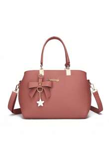 Dreubea Womens Handbag Tote Shoulder Purse Leather Crossbody Bag Bolsos Para Mujer - 粉色 - 查看 3