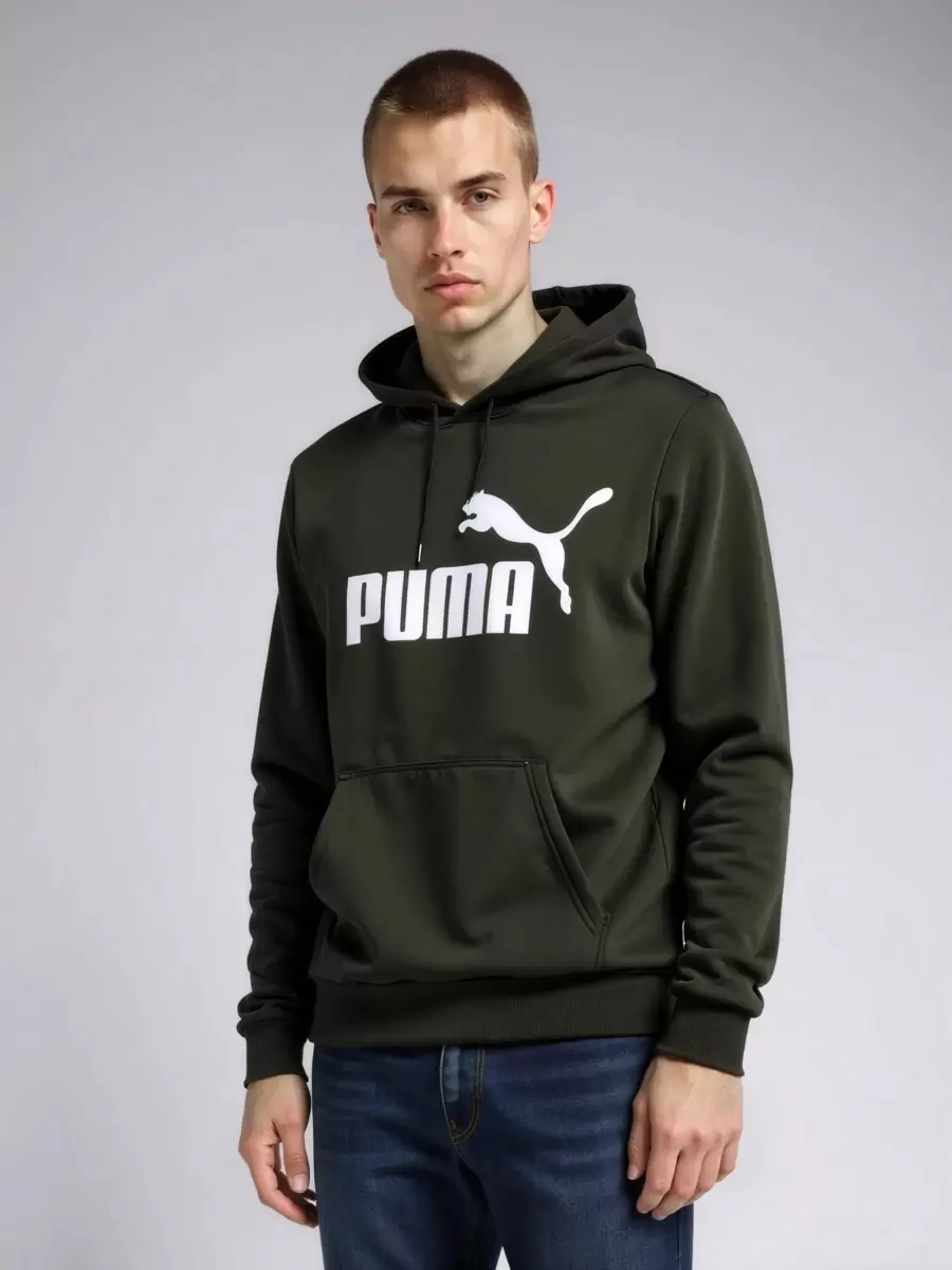 Puma ESS Big Logo Crew FL - Dark Olive - View 1